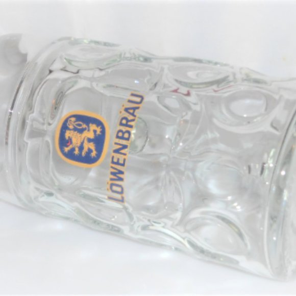 Italy Glass Borgonovo LOWENBRAU BEER MUG Ce M14 0476 Draft Beer Vintage Beer Ste - Picture 3 of 7